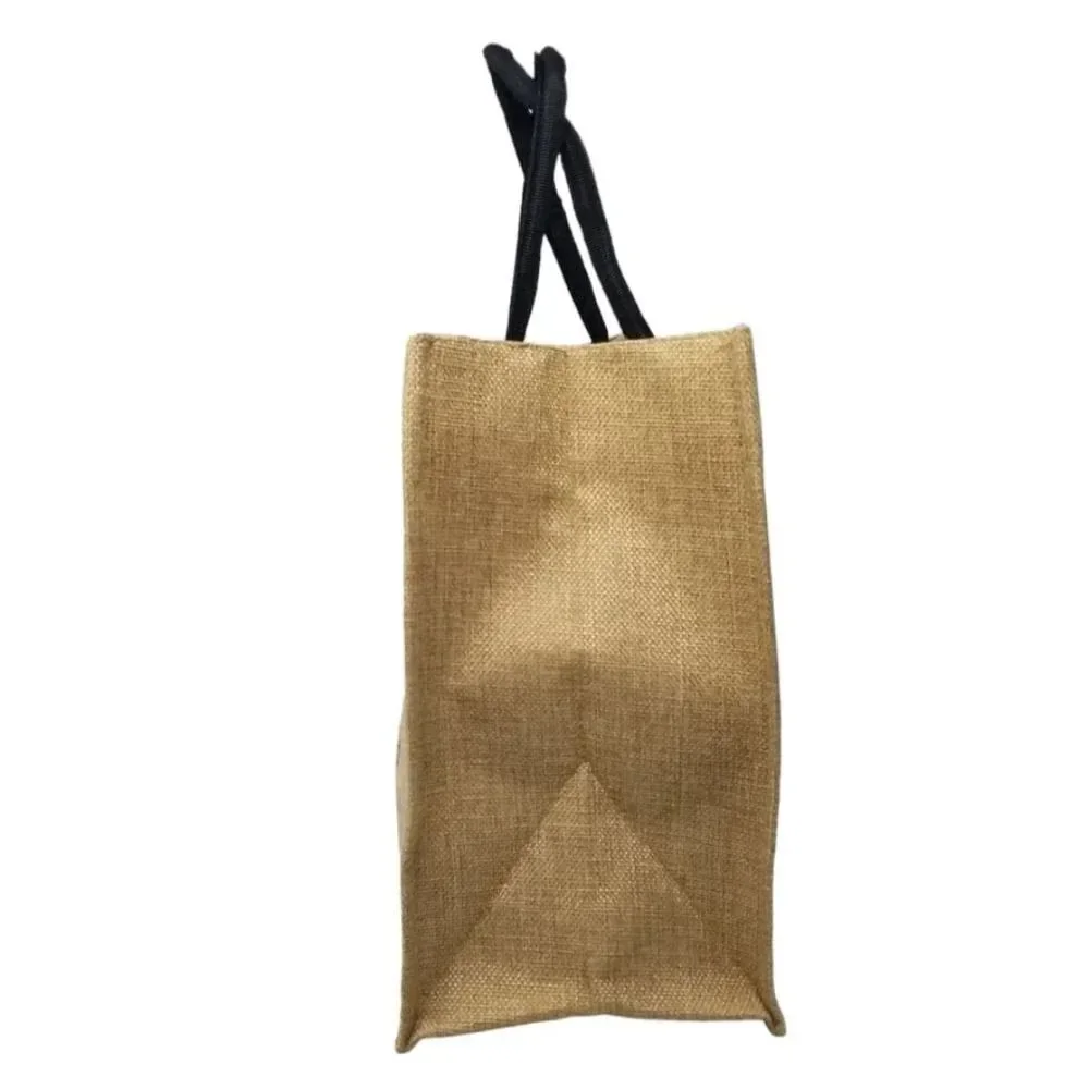 ​Large Natural Jute Burlap Tote / High Heel Graphic Shoulder Bag and Wallet Set
